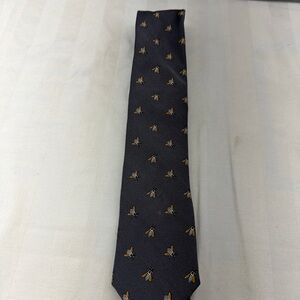 Pronto Uomo Charcoal Tie with Bee Design
